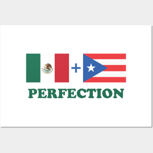 Funny Mexican Plus Puerto Rican Perfection Heritage Aesthetic Posters and Art